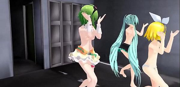  MMD Hatsune Miku, Gumi & Kagamine Rin [Dance Sex WTF]